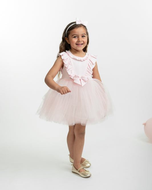 Caramelo Pink Tulle Dress And Hairband