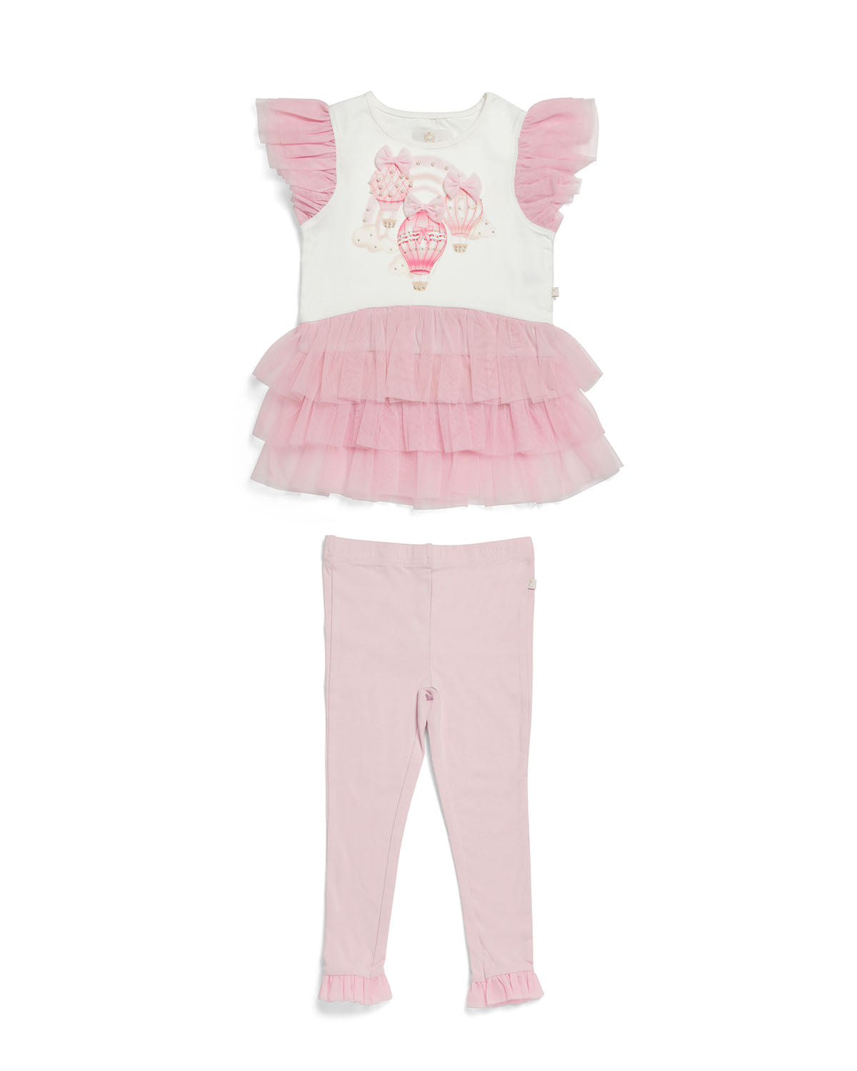 Caramelo Fly Away Pink Top & Leggings Set