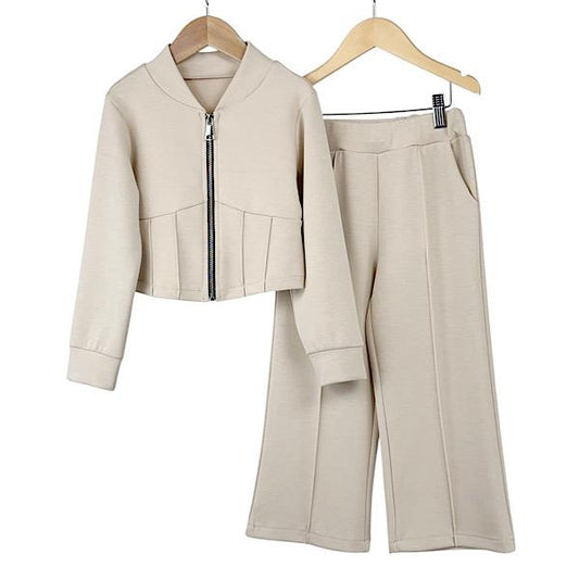 Beige Zip Jacket Co-Ord Set