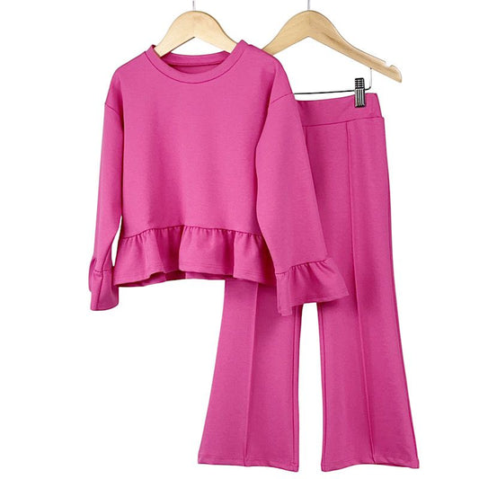 Pink Peplum Frill Set